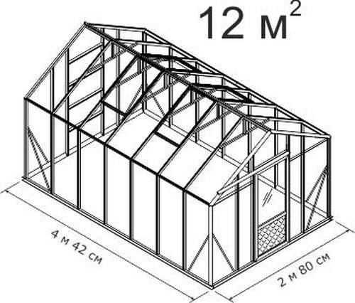 Теплица botanik standard под стекло 2,8х4,4 м